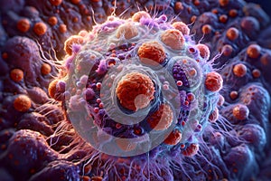 Schematic Representation of Cancer Cell Structure Generated by AI