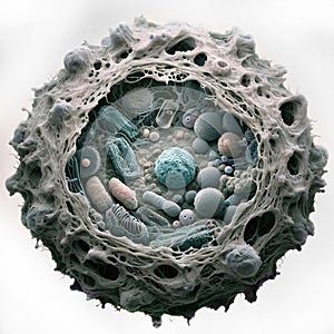 Schematic Representation of Cancer Cell Structure Generated by AI
