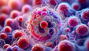 Schematic Representation of Cancer Cell Structure Generated by AI