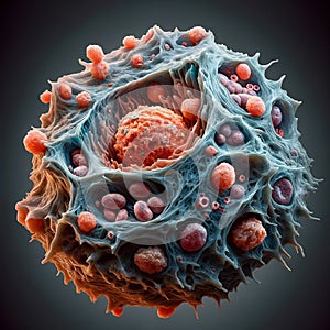 Schematic Representation of Cancer Cell Structure Generated by AI