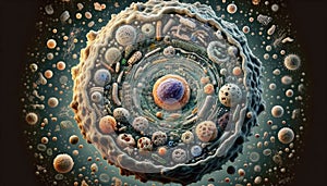 Schematic Representation of Cancer Cell Structure Generated by AI