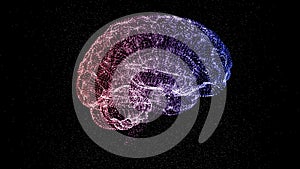 Scheme of abstract colorful brain on black background. Creative mind concept.