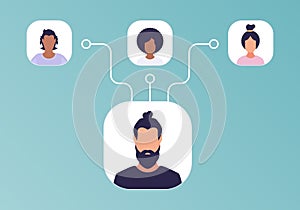 Scheme of the chief of subordinates. Previous illustration.