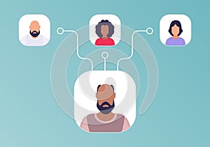 Scheme of the chief of subordinates. Vector. Flat style.