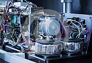 Scheme of electrical relay inside housing