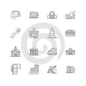 Scheme line icons collection. Syntax, Lambda, Recursion, Macros, Lists, Functions, Procedures vector and linear