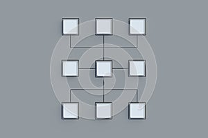 Scheme made from empty buttons