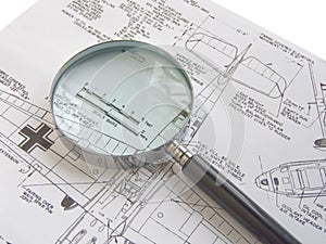 Scheme with magnifying glass