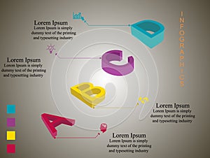 Scheme of the process of elements with the help of graphics