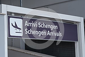 Schengen Arrivals board