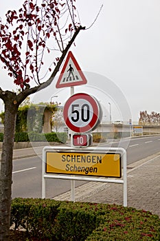 Schengen City Limit Sign