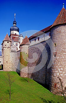 The Scherenbergtor on the fortress Marienberg in Wuerzburg / Germany / Bavaria / Franconia