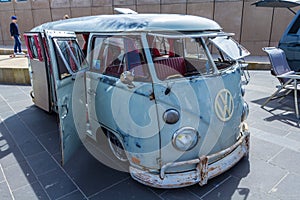 VW kombi van at the beach