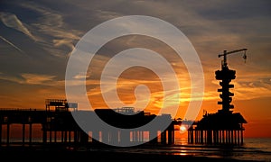 Scheveningen pier at sunset