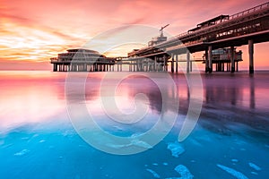 Scheveningen Pier at sunset