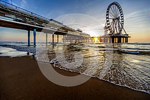 Scheveningen sunset silhouette photo