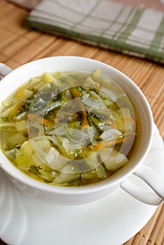 Schi of fresh young cabbage - Russian national dish