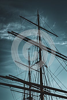 Schiffsmast eines alten Segelschiff