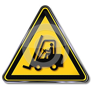 Warning for fork lift trucks and forklift