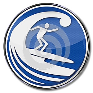 Sign surfer surfing a huge wave