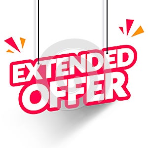 Vector Illustration Hanging Tag Extended Offer. Modern Web Banner Element photo