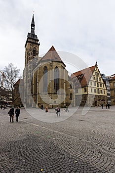 Schillerplatz - square in the old city. Stuttgart.