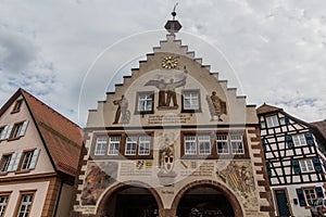 SCHILTACH, GERMANY - SEPTEMBER 1, 2019: Old town hall in Schiltach village, Baden-Wurttemberg state, Germa