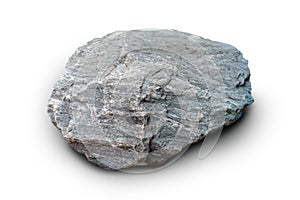 Schist and gneiss stone on a white background. metamorphic rock. photo