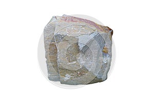 Schist rock isolated on a white background. metamorphic rock.