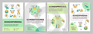 Schizophrenia green circle brochure template