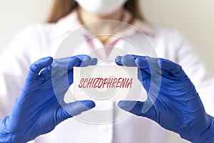 Schizophrenia word, inscription. Mental disorder, diagnosis photo