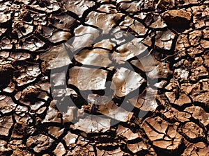 Dry and cracked mud, after a long drought