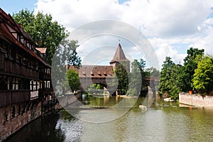 Schlayer tower in old fortification in Nuremberg, Germany