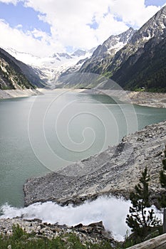 Schlegeis Reservoir in Ziller valley, Austria