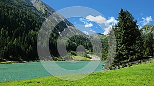 Schlierersee, Lungau, Austria.Beautiful mountain landscape and lake of the Austrian Alps.Natural ecosystem.