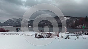 Schliersee im Winter Oberbayern. Schliersee an einem schonen Wintertag. Bavarian winter landscape. Der Schliersee im