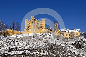 Schloss Hohenschwangau in the snow