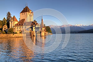 Schloss Oberhofen on Thun Lake, Switzerland photo
