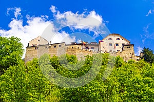 Schloss Vaduz Castle above the town at nice spring day Liechtenstein