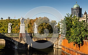 Schlossbrucke bridge and dome of the Cathedral