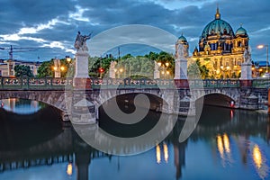 The Schlossbruecke and the cathedral in Berlin photo