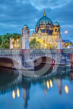 The Schlossbruecke and the cathedral in Berlin photo