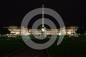 Schlossplatz castle at night