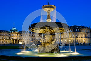 Schlossplatz Fountain in Stuttgart, Germany