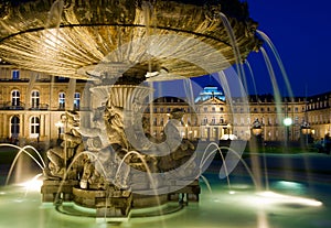 Schlossplatz Fountain in Stuttgart, Germany