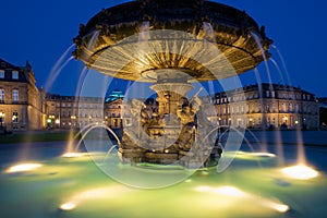 Schlossplatz Fountain in Stuttgart, Germany