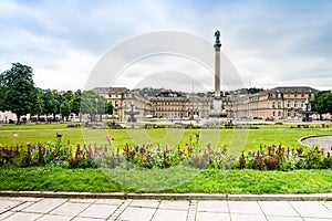 Schlossplatz is the largest square in the center of Stuttgart, GERMANY