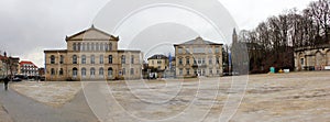 Schlossplatz, northern side with the Landestheater and Palais Edinburgh, Coburg, Germany