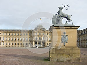 Schlossplatz with palace in Stuttgart, Germany