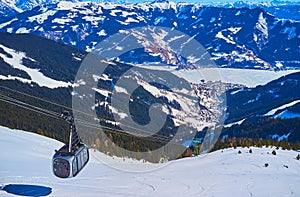Schmitten mount with riding cable car, Zell am See, Austria